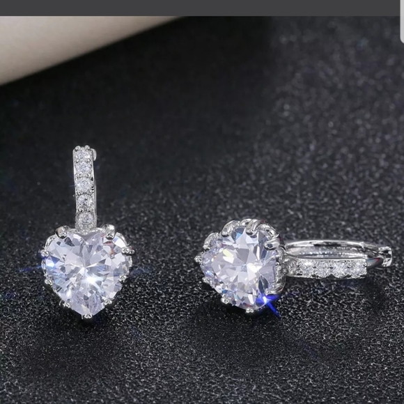 8 Colors CZ crystal trendy earrings Silver new - Picture 2 of 8